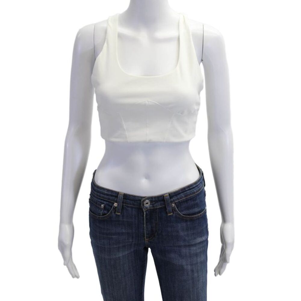 FP Movement Womens Scoop Neck Lined Sleeveless Sports Bra White Size M